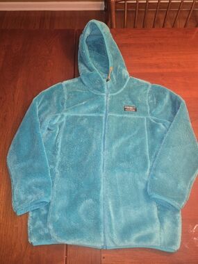 L.L.Bean Teal Plush Hooded Fleece Jacket